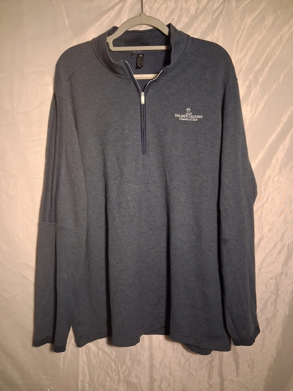 Adidas Palmer Legends Quarter-Zip Pullover - Heather Blue Mens 2XL